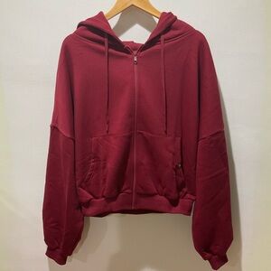 POPFLEX Crimson Zip Cloud Hoodie